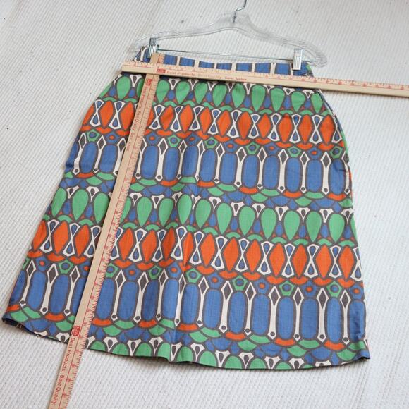 Boden Size 6L A-Line Skirt Geometric Print Multicolor Mod Style - Picture 3 of 6